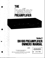 Hafler DH-100 - Owners Manual 